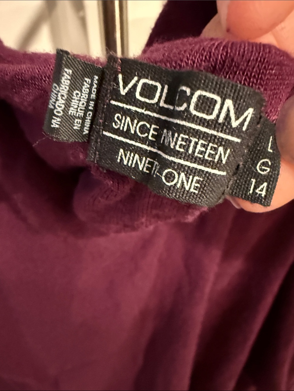 Volcom Plum Ribbed Tee - Picture 2 of 13